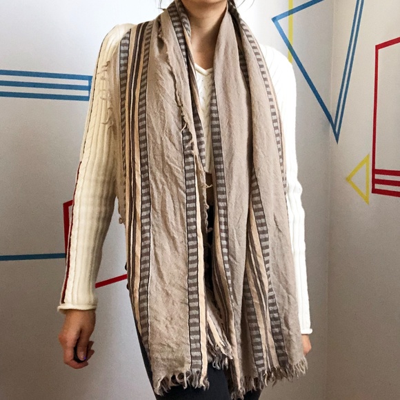 Wilfred Wool Beige Blanket Scarf - Picture 3 of 4